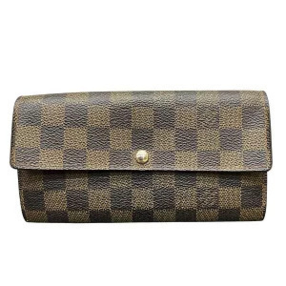 Louis Vuitton Damier Ebene Brown Portefeuille Sarah Long Wallet